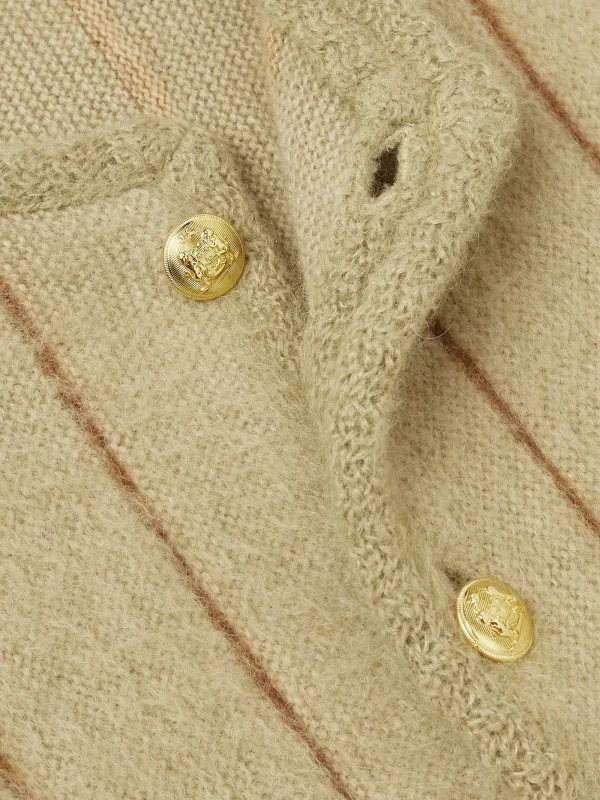 Men's Mohair Blend Long Sleeve Cardigan Winter V-Neck Knit Jacket - Image 3