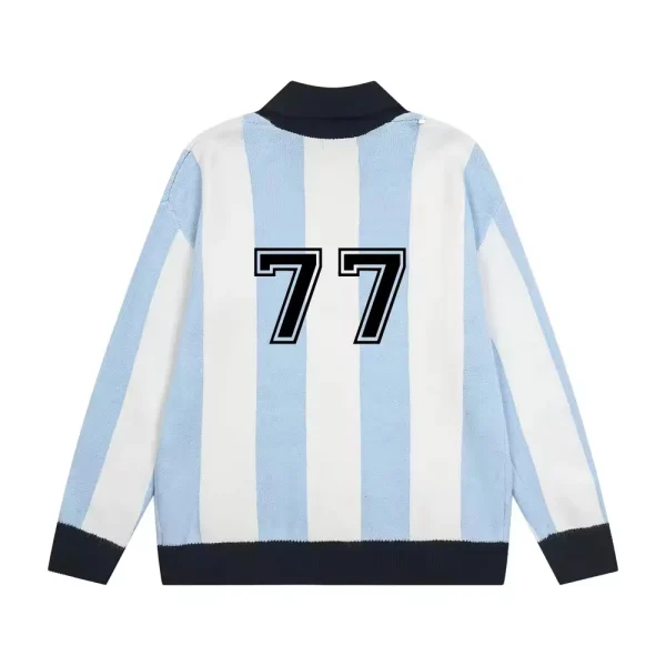 Designer Winter Sweater for Men Polo Neck Long Sleeve Knit Top Fashion Jersey Cotton Knitwear - Image 2