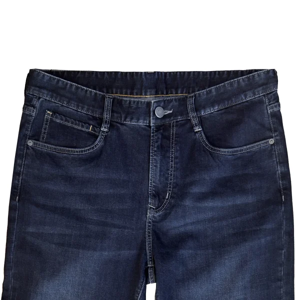 100% Cotton Denim Men's Casual Straight Cargo Pants Indigo Vintage Style for Spring Autumn Mid Waist Dark Washed - Image 3