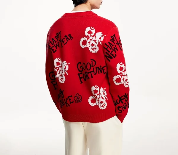 Fashion Jacquard Embroidery Pattern Design 100% High Quality Cotton Knitted Cardigan Sweater for Men - Image 3