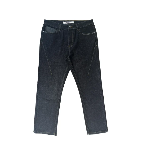 Black Straight Mid-Waist Men's Casual Jeans Spring Regular Fit Button Decoration Embroidered Technics Denim Y2K