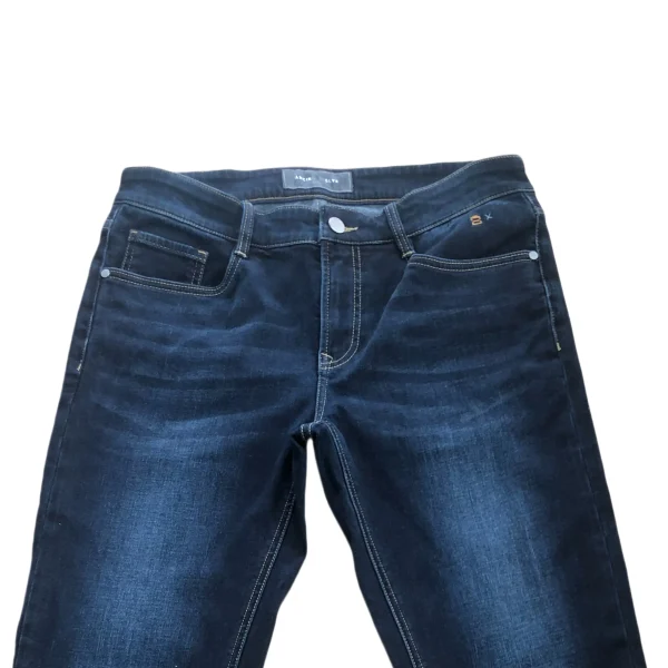 100% Cotton Denim Men's Straight Cargo Pants Ocassional Indigo Vintage Style Mid Waist Dark Washed for Spring - Image 3