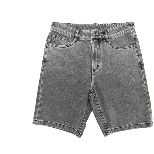 Men's Baggy Denim Pants-Breathable Summer Jorts Mid Waist Straight Style Dark Wash Trousers