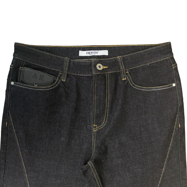 Black Straight Mid-Waist Men's Casual Jeans Spring Regular Fit Button Decoration Embroidered Technics Denim Y2K - Image 3