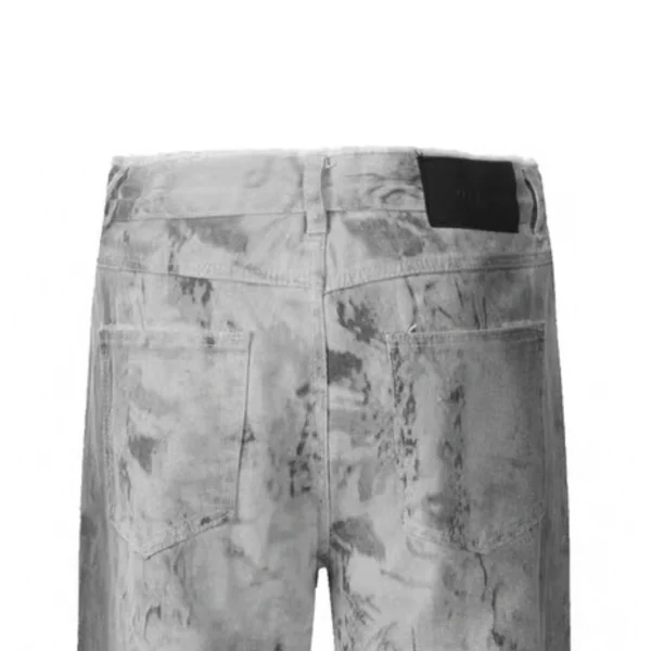 Autumn Men's Denim Straight Leg Wide-Leg Pants American Street Fashion Tie-Dye Snake Print Loose Washed Jeans - Image 4