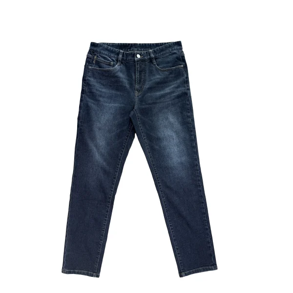 100% Cotton Men's Casual Jeans for Spring Autumn Vintage Streetwear Style Button Decoration Straight Mid Dark Loose