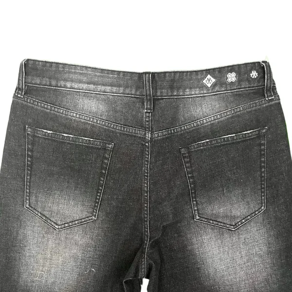 Summer Men's Trendy Denim Shorts Y2K Streetwear Style High Waist Wide Leg Pants Embroidered Loose Fit Dark Casual - Image 4