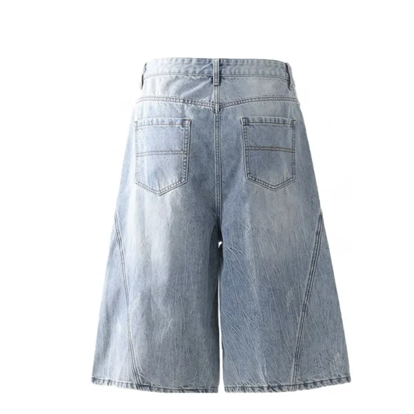 High Quality 100% Cotton Cropped Jeans Breathable Casual Wide Leg Mid Waist Drawstring Closure Knitted Weaving Method
