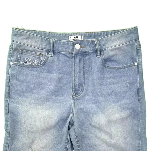 Men's Summer Y2K Style Denim Shorts High Street Design with Embroidery Straight Cut Light Wash Supply - Image 3