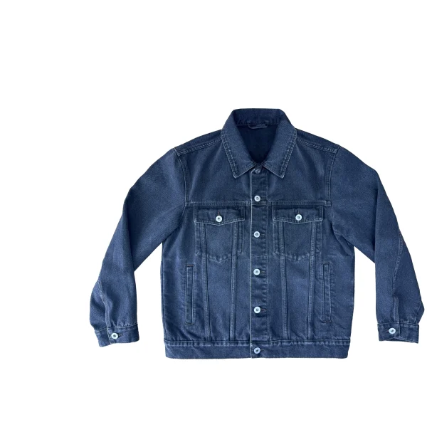 Men's Denim Jacket in Navy for Spring Autumn Streetwear Style with Button Decoration Casual Stylish