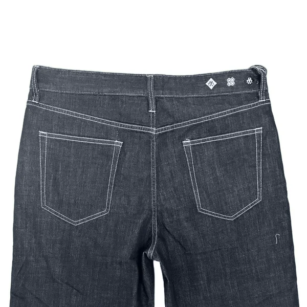 Summer Men's Loose Fit Denim Shorts High Waist Vintage Streetwear Embroidered Technics Dark Wash Wide Leg Pants Print - Image 4