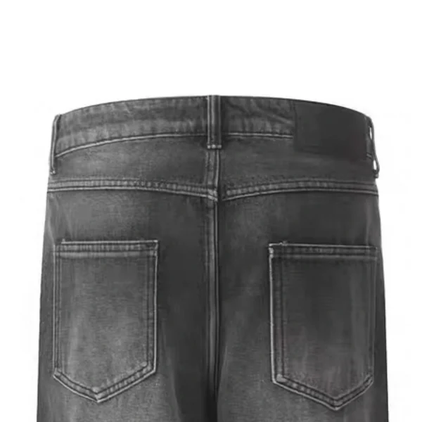 100% Cotton Men's Denim Jeans Pants Men's Casual Straight Style Mid Waist Washed Solid Hole for All Export - Image 4