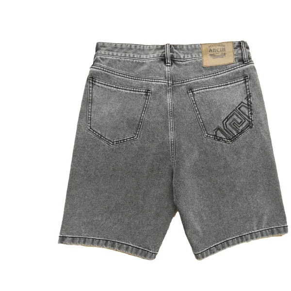 Men's Baggy Denim Pants-Breathable Summer Jorts Mid Waist Straight Style Dark Wash Trousers - Image 2