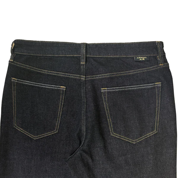 Black Straight Mid-Waist Men's Casual Jeans Spring Regular Fit Button Decoration Embroidered Technics Denim Y2K - Image 4