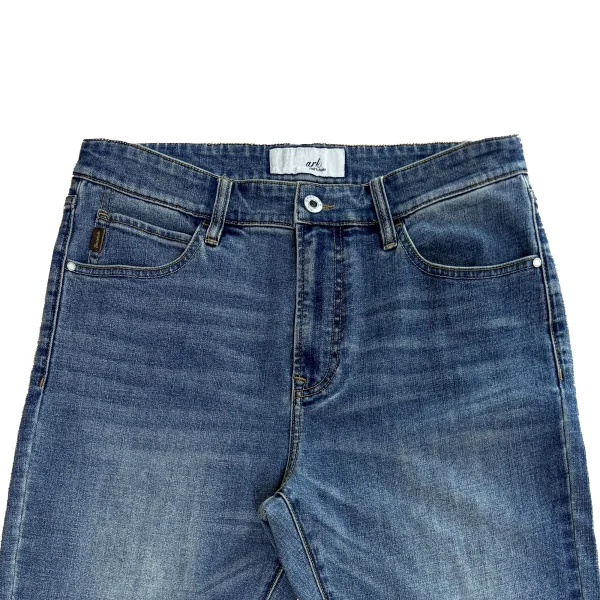 Men's Casual Jeans for Spring Autumn Vintage Streetwear Style Blue Enzyme Washed Denim Button Decoration - Image 3