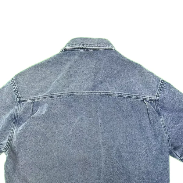 Men's Summer Casual Short Sleeve Denim Shirt with Embroidery - Image 4