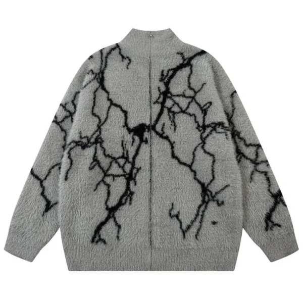 Casual Knit Jacket  Knit Sweater Cardigan Long Sleeve Furry Knit Jacket for Man - Image 3