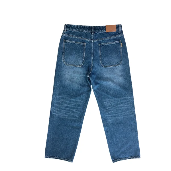 Autumn Men's Trendy Indigo Jeans 100% Cotton Denim Mid Waist Straight Style Casual Design - Image 2