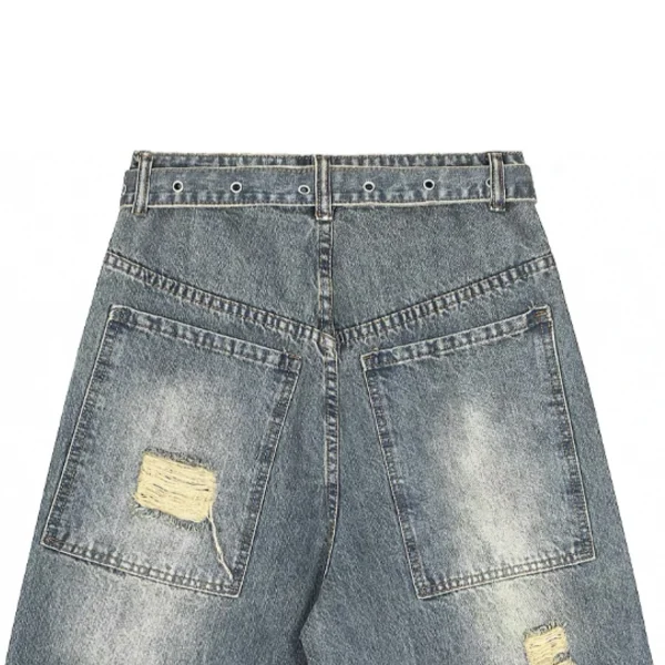 Men's Vintage Style Five Quarter Denim Shorts Loose Fit Breathable Summer Casual Pants Plus Size - Image 4