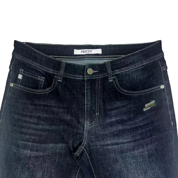 Black Embroidered Men's Casual Jeans for Spring Autumn High Street Style Streetwear Mid Waist Supply - Image 3