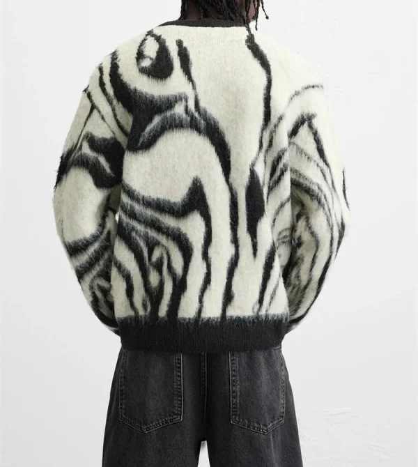 Fashion Premium Mohair Knitted Sweater Crew Neck Wool Blend Mohair Pullover Sweater for Men - Image 2