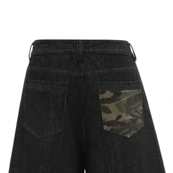 Men's Vintage Casual Denim Shorts with Snake Print Patchwork Woven Boot Cut and Mid Waist Breathable Summer