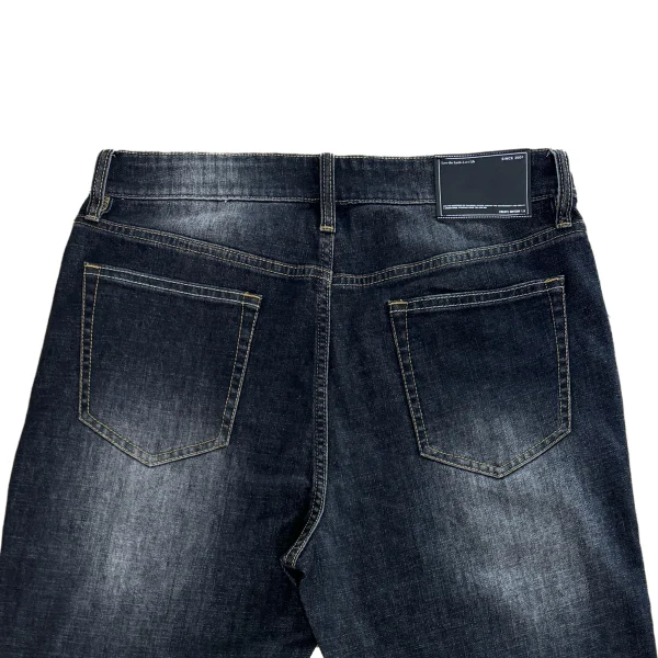 Autumn Men's Trendy Black Straight Jeans Denim with Button Decoration High Street Japan Style Medium Wash Supply - Image 4