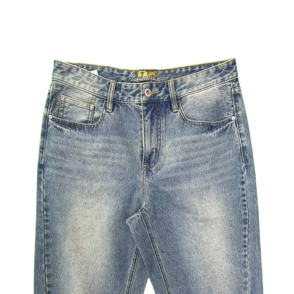 Autumn Men's Trendy Loose Jeans Vintage High Street Style Wide Leg Pants with Woven Weaving Embroidered Techniques - Image 3