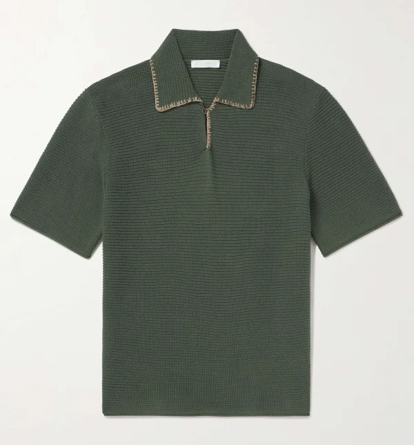 Embroidered Cotton Polo Shirt for Men Fashion Street Style Men's Knit Loose Knit Shirt - Image 4