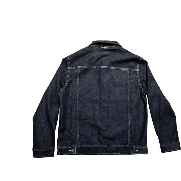 Men's Denim Jacket for Spring Autumn Vintage Streetwear Button Decoration Distressed Print Black Business for Winter - Image 2