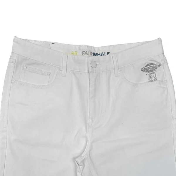 Men's Summer Casual Denim Shorts Y2K Streetwear High Loose White Color Wide Leg Pants Light Printed Cargo Shorts - Image 3