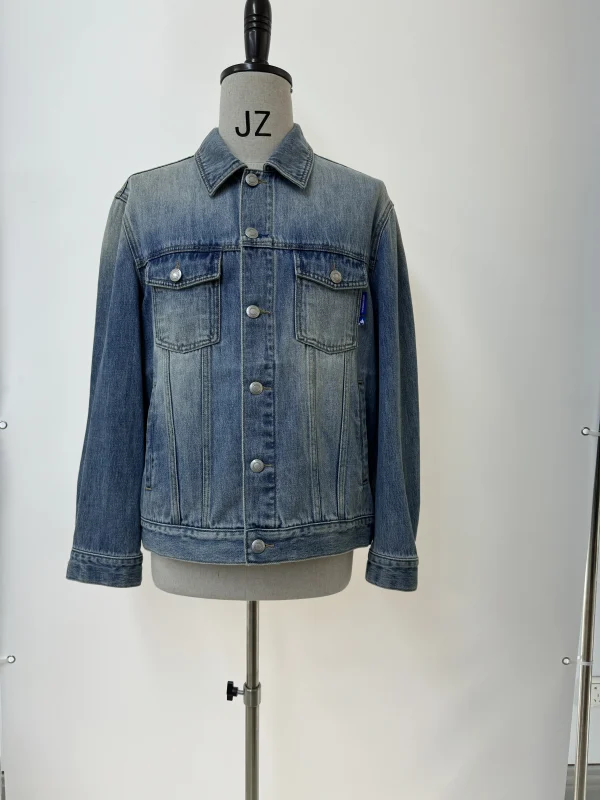 High Quality Men's Denim Jacket Spring Autumn 100% Cotton Thin Turn-Down Collar Embroidered Motorcycle Jacket Casual - Image 5