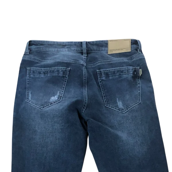 100% Cotton Men's Jeans Casual Vintage Style Button Dark Straight Fit Light/Medium Washed Denim for Spring/Summer Streetwear - Image 4