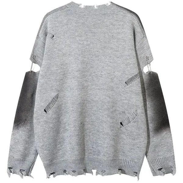 Fashion Casual Street Style Knit Pullover Grunge Cross Knit Sweater Men's Trendy Sweater - Image 4