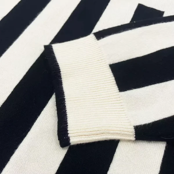 100% Cotton Men's Knit Striped Sweater for Polo Jacquard Design Pattern for Winter - Image 6