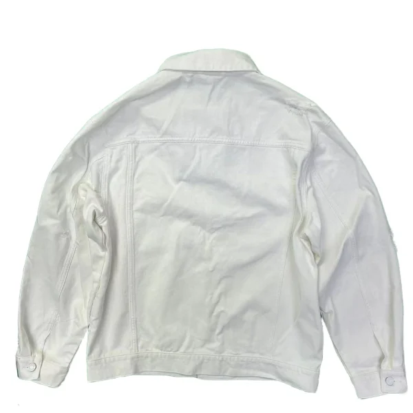 High Quality Men's Denim Jacket Spring Autumn Windproof Lightweight Streetwear Style White Color 4XL Size Pocket - Image 2