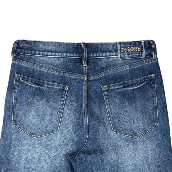 Autumn Men's Trendy Light Blue Jeans 100% Cotton Denim Mid Waist Boyfriend Style Casual Design - Image 4