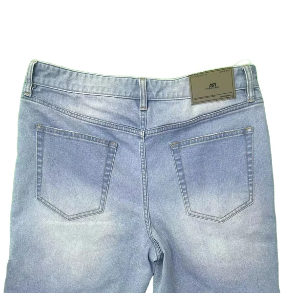 Men's Summer Y2K Style Denim Shorts High Street Design with Embroidery Straight Cut Light Wash Supply - Image 4