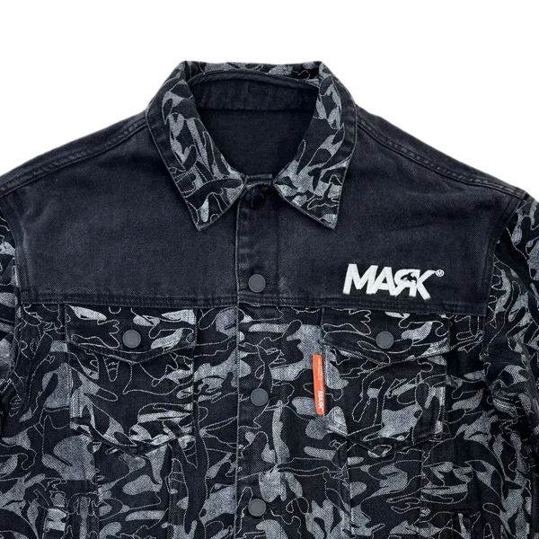 High Quality Men's Denim Jacket Spring Autumn  Camouflage 100% Cotton Thin Turn-Down Collar Hip Hop Style Luminous Print - Image 3