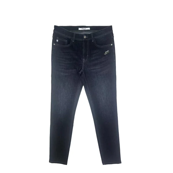 Black Embroidered Men's Casual Jeans for Spring Autumn High Street Style Streetwear Mid Waist Supply