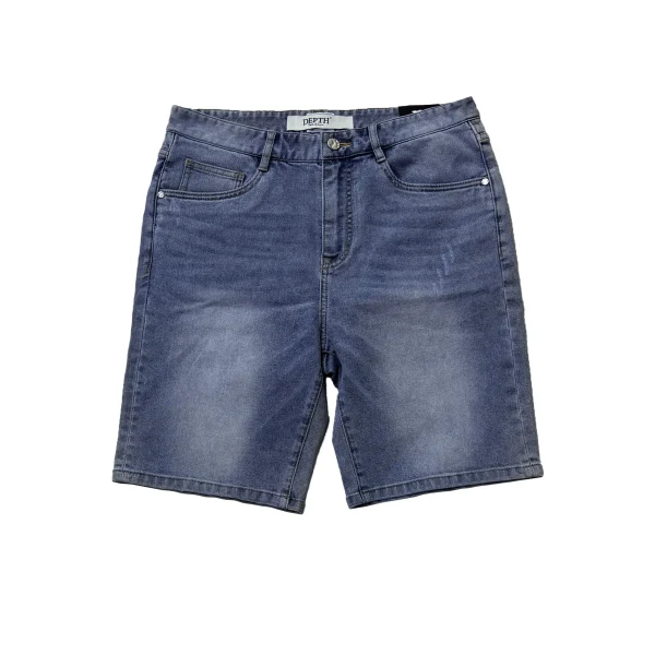 Men's Summer Men's Denim Shorts Distressed Light Wash with Monkey Wash Straight Style Mid Waist Jeans Closure Supply