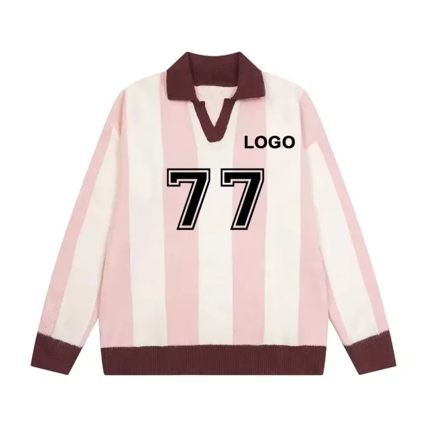 Designer Winter Sweater for Men Polo Neck Long Sleeve Knit Top Fashion Jersey Cotton Knitwear - Image 3
