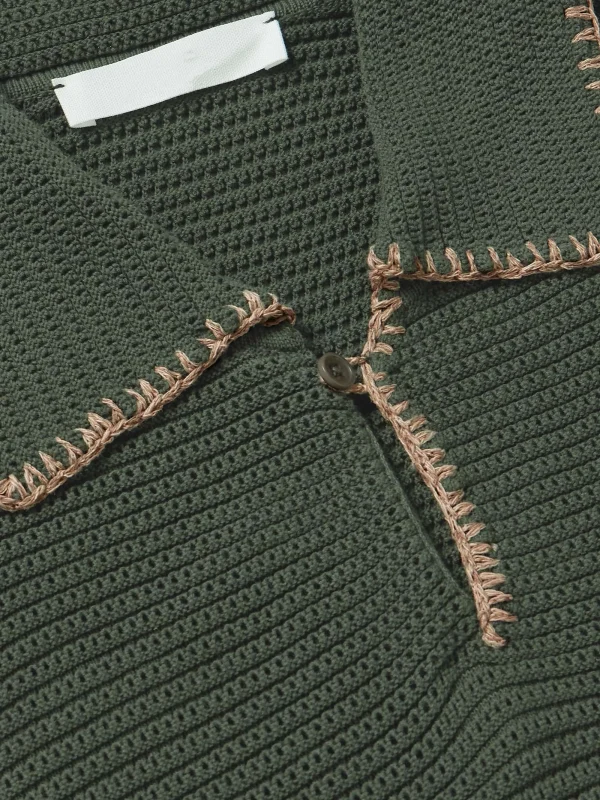 Embroidered Cotton Polo Shirt for Men Fashion Street Style Men's Knit Loose Knit Shirt - Image 3