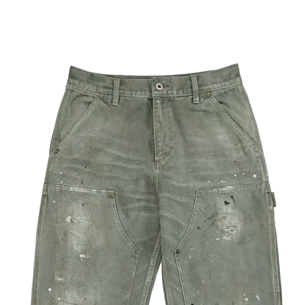 American Vintage Men's Loose Casual Street Niche Straight Leg Long Pants Splash-Ink Worn Cargo Jeans Distressed Dark for Winter - Image 4