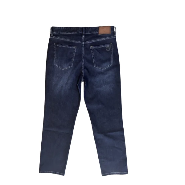 100% Cotton Denim Men's Casual Straight Cargo Pants Indigo Vintage Style for Spring Autumn Mid Waist Dark Washed - Image 2