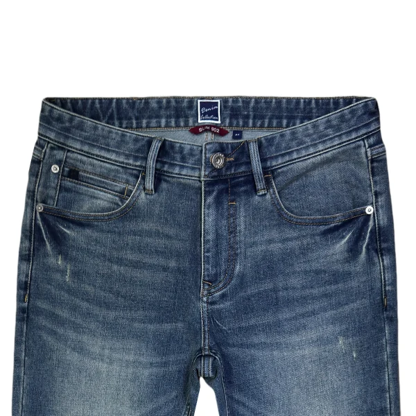 Autumn Men's Trendy Enzyme Washed Jeans 100% Cotton Streetwear High Street Style Y2K Button Decoration Summer Winter - Image 3