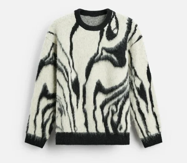 Fashion Premium Mohair Knitted Sweater Crew Neck Wool Blend Mohair Pullover Sweater for Men - Image 4