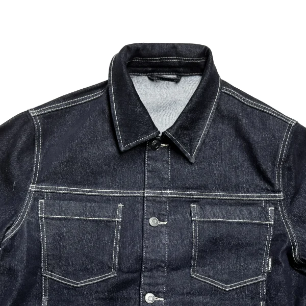 Men's Denim Jacket for Spring Autumn Vintage Streetwear Button Decoration Distressed Print Black Business for Winter - Image 4