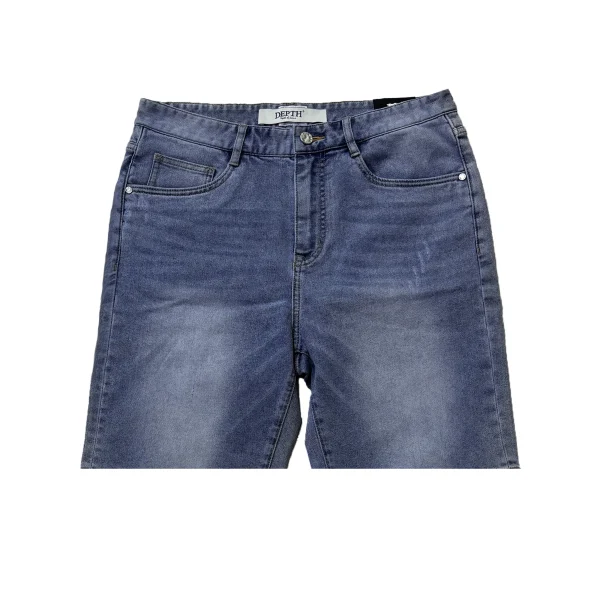 Men's Summer Men's Denim Shorts Distressed Light Wash with Monkey Wash Straight Style Mid Waist Jeans Closure Supply - Image 2