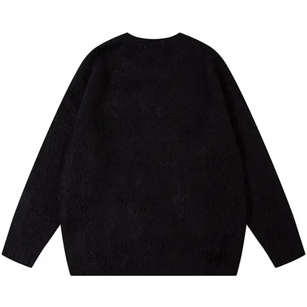 Design Pattern Mohair Blend Pullover Round Neck Long Sleeve Star Mohair Sweater for Men - Image 2